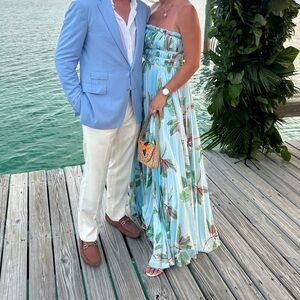 Hutch accordion pleat strapless dress